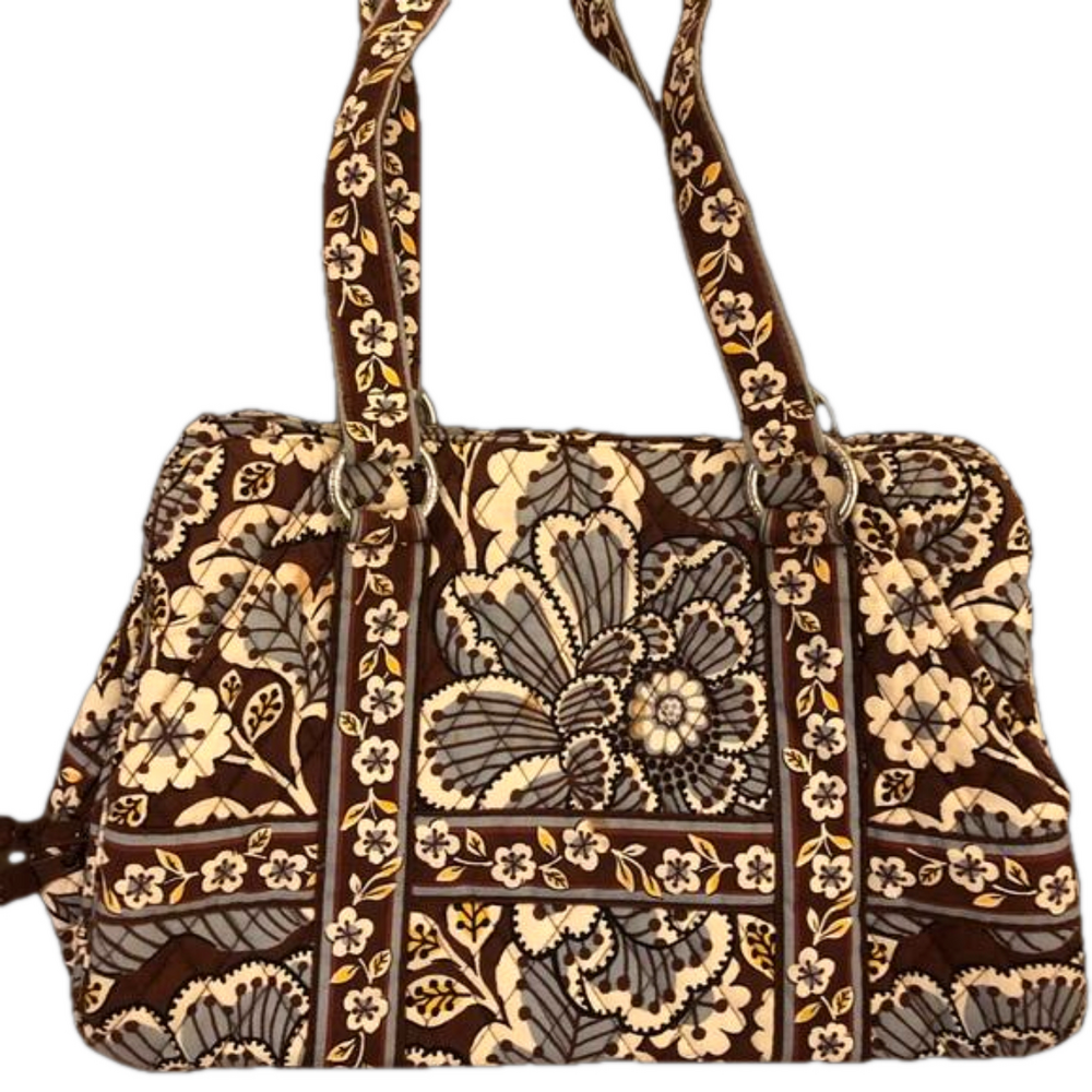 EUC Vera Bradley slate Blue Large Retired pattern,(2010) blue, brown tote, purse